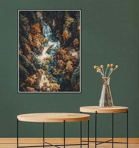 Malen Nach Zahlen Landschaft Malen Nach Zahlen erwachsene klein 70x90cm Wald DIY Ölgemälde Leinwand set mit 3 Pinseln und Acrylfarben, Kreativ Geschenke für Frauen Home Wand Décor, Ohne Rahmen l-795 von Yuammgxi