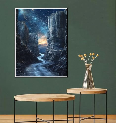 Malen Nach Zahlen Landschaft Malen Nach Zahlen erwachsene klein 90x120cm Sternenhimmel DIY Ölgemälde Leinwand set Pinseln Acrylfarben, Kreativ Geschenke für Frauen Home Wand Décor, Ohne Rahmen l-818 von Yuammgxi