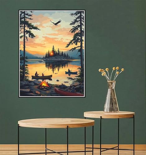 Malen Nach Zahlen ab 7 Jahre Mädchen, Malen Nach Zahlen Erwachsene Landschaft Paint by Numbers Kinder Teenager DIY Bastelset Erwachsene Leinwand Kit, Home Dekor Frauen Geschenke 100x150cm Baum l-803 von Yuammgxi