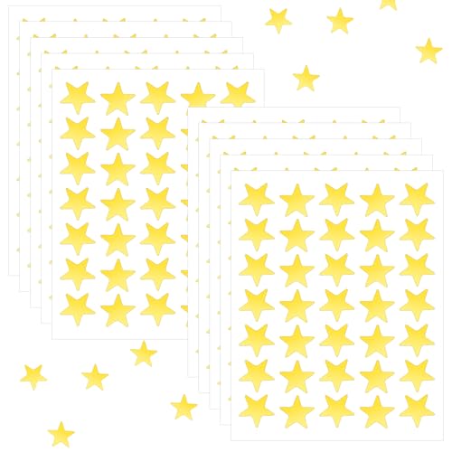 Yuanchu 1750 Stück/50 Blätter Kleine Goldfolie Sticker Sterne, 16mm Stern-Aufkleber Selbstklebende Aufkleber Sterne Belohnungssticker für Kinder Lehrer Studenten Scrapbooking DIY-Grußkarten von Yuanchu