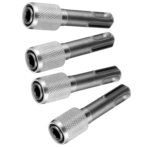 Yuanchu 4 Stück SDS Plus Adapter,6,35mm (1/4'') Bohrerhalter Konverter Sechskantschaft Bithalter Bits Bohrfutter Adapter für Erdbohrer Schlagbohrer SDS Bohrhammer Hammerbohrer Bohrmaschine von Yuanchu