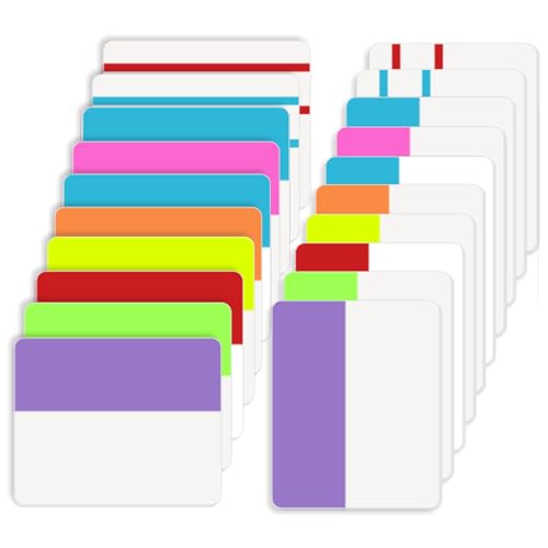 Yuanchu Page Marker Set,600 Stück 2 Zoll Sticky Index Tabs Farbige Klebezettel Haftstreifen Beschreibbare Repositionierbare Datei Tabs Notes für Lesen Notizbücher Kalender Planer Bibelregister von Yuanchu