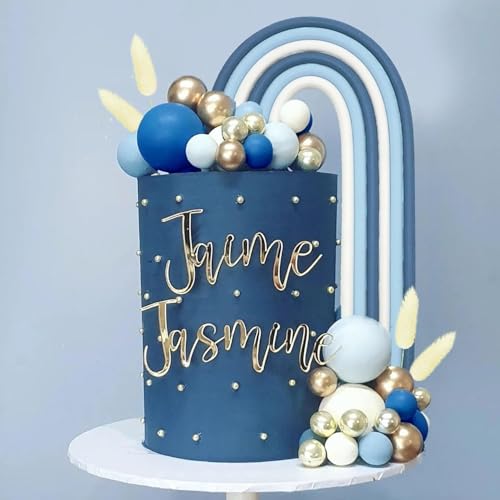 38 Stück Boho-Kuchenaufsätze, goldfarbene blaue Kugeln, Kuchendekorationen, Regenbogen-Boho-Gras für Hochzeit, Geburtstag, Goldblau, Boho-Motto-Partyzubehör 38 Stück Boho-Kuchenaufsätze, goldfarbene blaue Kugeln, Kuchendekorationen, Regenbogen-Boho-Gras für Hochzeit, Geburtstag, Goldblau, Boho-Motto-Partyzubehör von Yuanjkacenys