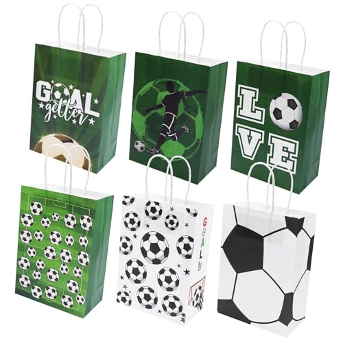 Yuannee Fußball Papiertüten,12 PCS Geburtstagstüten Football Partytüten mit Henkel Kindergeburtstag Tüten Fußball Mitgebsel Papiertüten Geschenktüten für Kinder Geschenk Yuannee Fußball Papiertüten,12 PCS Geburtstagstüten Football Partytüten mit Henkel Kindergeburtstag Tüten Fußball Mitgebsel Papiertüten Geschenktüten für Kinder Geschenk von Yuannee