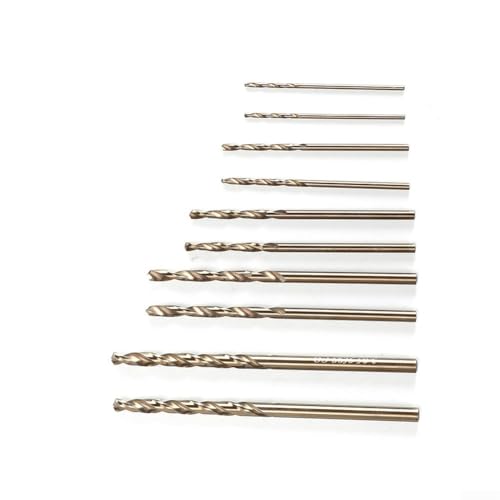 Yuanpgky Spiralbohrer HSS-Bohrer M35, 1 mm, 1,5 mm, 2,5 mm, 3 mm, 10 Stück für Metall, Edelstahl, gehärtetes Metall, Gusseisen von Yuanpgky