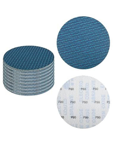 Diamant-Form Schleifpapier 150mm Klett 80 Körnung, 150mm Schleifscheiben 6 inch Schleifpads für Schleifmaschine Poliermaschine Exzenterschleifer(32 Stück, Blau) von Yubpaiy