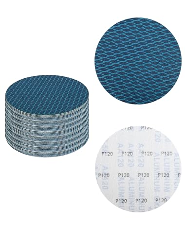 Schleifpapier 150mm Diamant-Form 120 Körnung, 6 inch Exzenter Schleifscheiben 150mm KlettSchleifpads für Schleifmaschine Exzenterschleifer Poliermaschine(32 Stück, Blau) von Yubpaiy