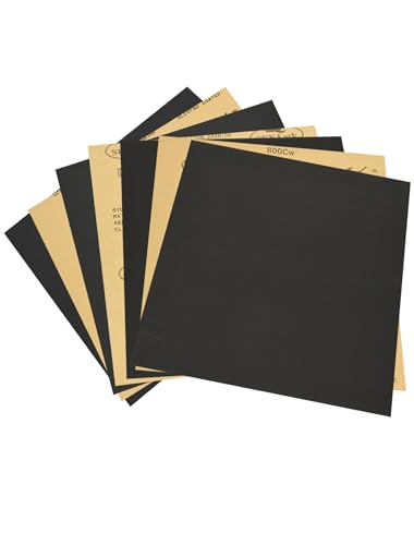 Schleifpapier 230 x 280mm Körnung 400/600/800/1000, 32 Stück Nass und Trocken Schleifblätter für Auto Metall Holz Lack Wände Glas Schleifen Finishing von Yubpaiy