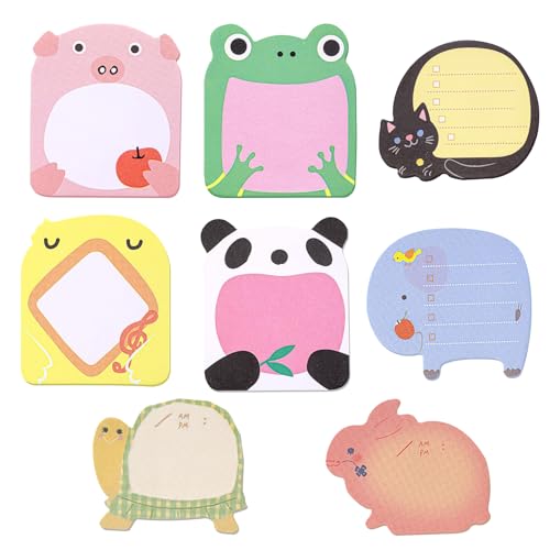 32 Paket Haftnotizen Klebezettel, 640 Blatt Haftnotizen, Cartoon Niedlicher Sticky Notes, Bunt Cartoon Tiere Haftnotizen, Haftnotizen Klebezettel Tier Design, Kawaii Schulsachen, Notizblock Klein von Yudobliss