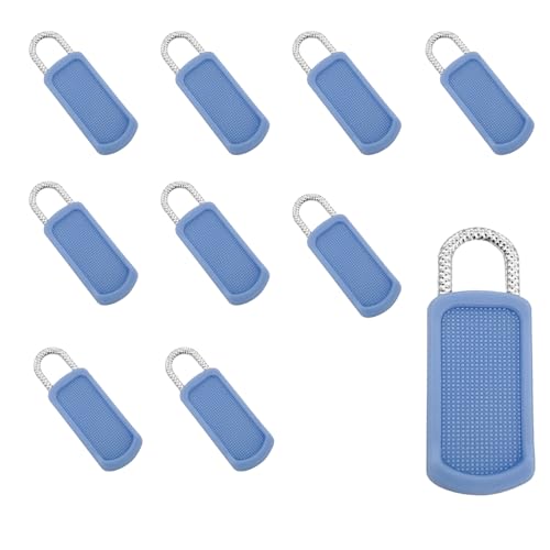 10-Stück Set Reisverschluss-Zipper,Beidseitig Reißverschluss Zipper Ersatz,Ersatz Zipper für Reißverschlüsse,Pull Reparatur Ersatzteile Universal,Abnehmbares Anziehhilfe (Blau) von YueJieSelected