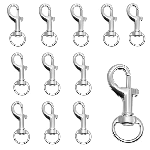 12-Stück Karabiner Hundeleine,Karabinerhaken Mit Drehgelenk,Karabiner Mit Drehgelenk,Karabinerhaken Hundeleine,360° Hundeleinen für Wirbelkarabiner Haustiere Haken,Kleine Leichte Schlüsselanhänger von YueJieSelected