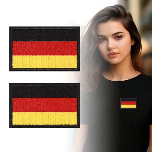 2 Stück Deutschland Patch Klett Patches,Germany Deutschland Flagge Patch Deutschland,Deutschl Hoheitsabzeichen Klett Bw,Internationaler Militär Patches Klett Patch,Velcro Patches für Aufnäher Rucksack von YueJieSelected