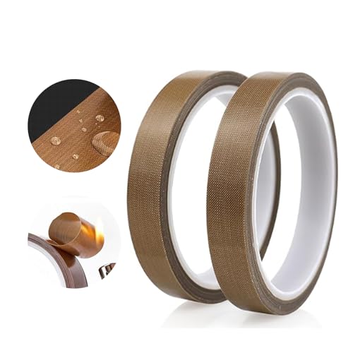 2-Stück Teflonband Selbstklebend,Braun 15 mm x 10 m x 0.18 mm Teflon Tape,Teflonband Gewindedichtband,Hitzebeständiges Klebeband,Heat Hochtemperaturbeständiges,für Wasserleitung Glas Abdichtungsband von YueJieSelected