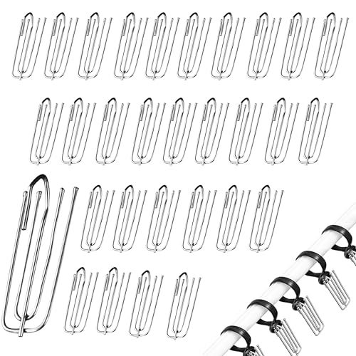 30-Stück Gardinenhaken,Edelstahl Vorhang Haken,Gardinenhaken für Sc3hienen,Gardinenhaken für Ringe,Curtain Hooks,Hanging Gardinen Clips Ringe,Vorhanghaken Faltenlegehaken,Duschvorhanghaken Klammer von YueJieSelected