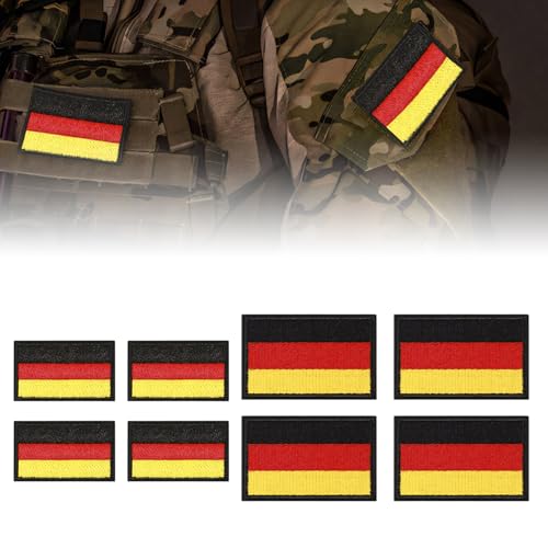 8 Stück Deutschland Patch Klett Patches,Germany Deutschland Flagge Patch Deutschland,Deutschl Hoheitsabzeichen Klett Bw,Internationaler Militär Patches Klett Patch,Velcro Patches für Aufnäher Rucksack von YueJieSelected