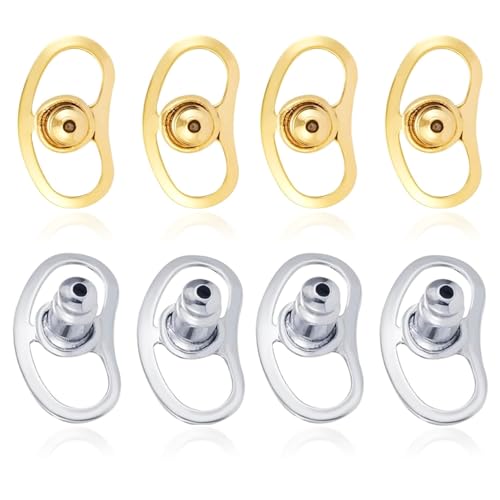 8 Stück Ohrstecker Verschluss,Ohrring Verschluss Ohrstecker,Ohrring Stecker Verschluss,Ohrringe Verschlüsse,Ohrringverschlüsse Halter,Sport Flachem Earrings,Große Ohrring-Verschlüsse Verriegelung von YueJieSelected