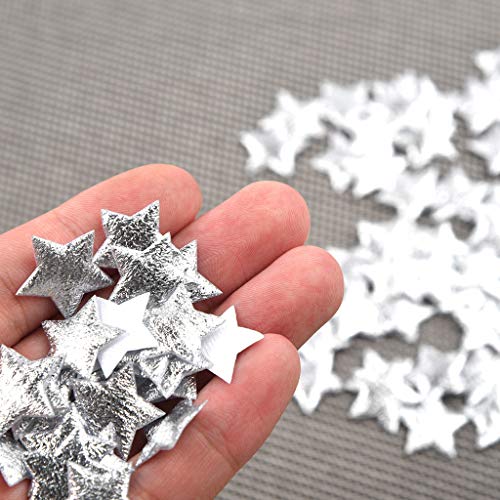 Stern Schneeflocke Konfetti Glitter Streusel Golden Stern Weihnachten Schneeflocken Metallisch Folie Sterne Pailletten für Weihnachtsschmuck, Hochzeit, Weihnachts Dekorationen (1-Silver, One Size) von YueYue