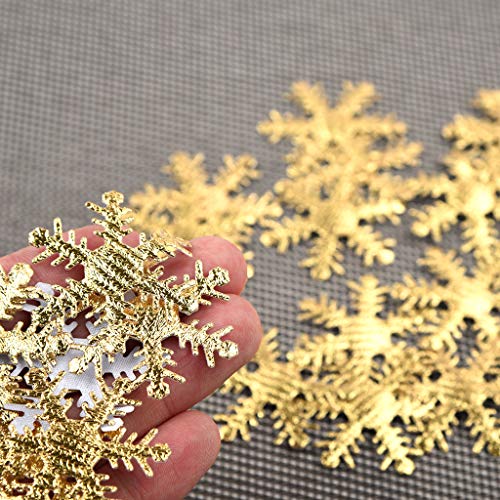 Stern Schneeflocke Konfetti Glitter Streusel Golden Stern Weihnachten Schneeflocken Metallisch Folie Sterne Pailletten für Weihnachtsschmuck, Hochzeit, Weihnachts Dekorationen (2-Gold, One Size) von YueYue