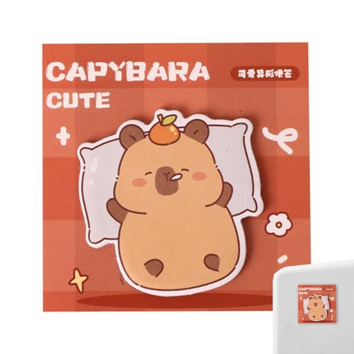 Yuecjian Capybara-Notizblock, niedliche Haftnotizen | Cartoon Capybara Sticky Tabs Notizblöcke - Notizzettel, herausnehmbare Notizblöcke für Bücher, Monitore, Wände und Fenster von Yuecjian