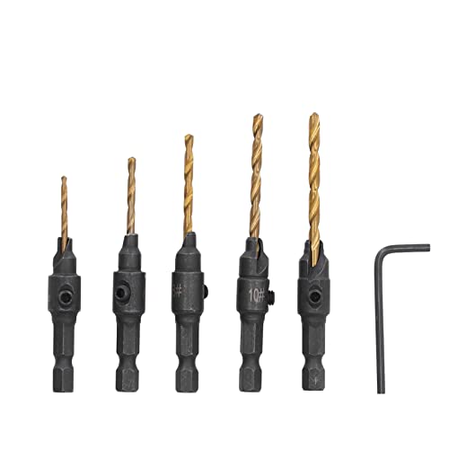 5pcs Countersink Drill Bit Set HSS Bohrwerkzeug Kit Holzbearbeitung von Yuecoom