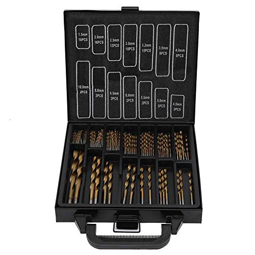 99pcs Twist Bohrbohrbit Set Hochgeschwindigkeitsstahl Elektrische Bohrmaschine Runde Schaftbit 1,0 bis 3,0 mm Kit für Metallholz Kunststoff von Yuecoom