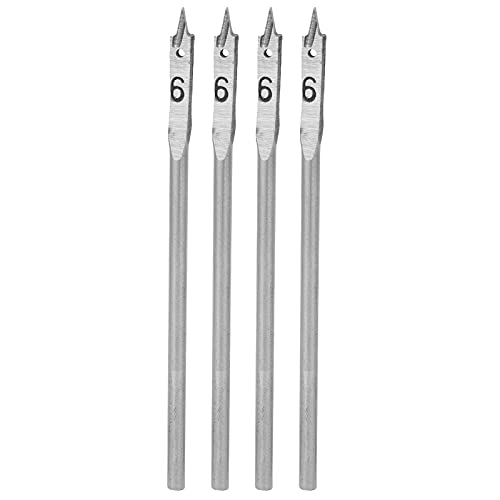 YueCoom 4pcs Flat Holzbohrer Bit Set Spaten Bohrung Holzbearbeitungslochöffner Bohrwerkzeuge 6mm 6mm von Yuecoom