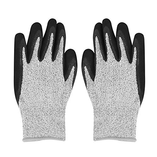 Yuecoom 1 Paar HPPE-Handschuhe, schnittfeste Arbeitshandschuhe, Metallherstellungszubehör für die Herstellung von Schneidwerkzeugen, Glasschneiden, Schwarzgrau von Yuecoom