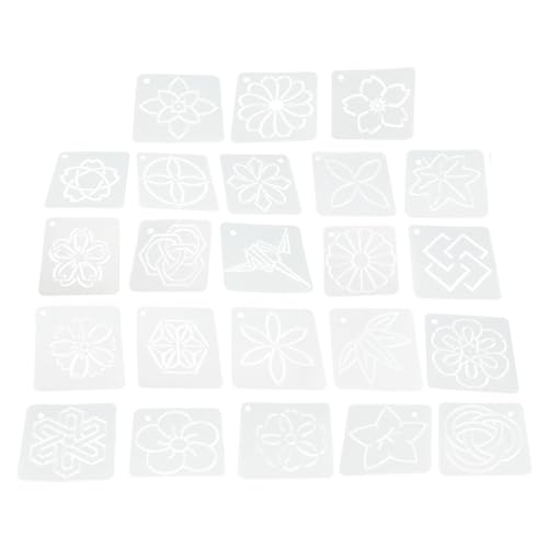 Yuecoom 23-teiliges DIY-Quilt-Vorlagen-Set, Motion-Quilt-Vorlagen-Set, 12 cm x 12 cm, mattiertes PP, Quilt-Schneidevorlage für Kleidung von Yuecoom