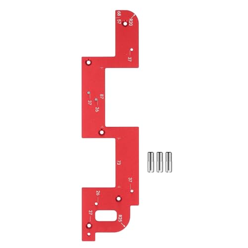 Yuecoom Cabinet Slotting Template, U Shaped Groove Locating Template for No Handle Cabinets Wardrobes 26 and 37 Hole Spacing Depth von Yuecoom