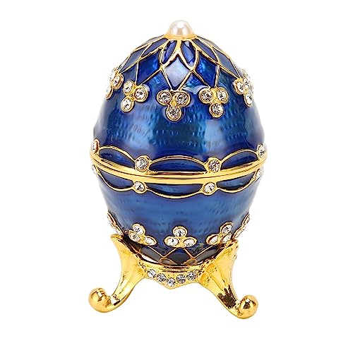 Yuecoom Emaillierte Schmuckschatulle, Eiförmige Kleine Schmuckschatulle, Ei-Schmuckschatulle aus Zinklegierung, Exquisite Schmuck-Ornament-Box Für Ringe, Halsketten, Ohrringe von Yuecoom