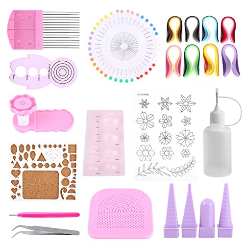 Yuecoom Quilling Tool Set, DIY Quilling Paper Craft Rolling Kit, Slotted Tools Strips Pinzette Für Paper Art Craft Dekoration von Yuecoom