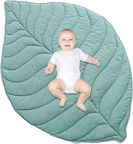 Yuehuamech Baby Spiel Matte Blatt Form Teppich Kriechende Decke Kinderzimmer Teppich Bodendecke Rutsch Boden Teppich Bereich Teppiche Spielmatte für Schlafzimmer Kinder Kinderzimmer Dekor von Yuehuamech