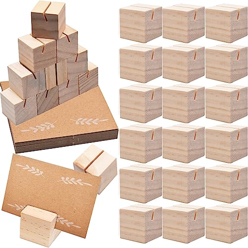 Holz Kartenhalter,Yueser 30 Stücke Tischkartenhalter Fotohalter Sitzkartenhalter Nameskartenhalter mit 30 Kraftpapier Karte für Restaurants Hochzeiten Bankette und Partys Fotoständer von Yueser