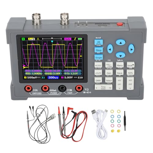 Digitales Multimeter, 2 Kanäle, 120 MHz, Bandbreite 250 MSa/s, Abtastrate 500 m, äquivalente Abtastrate 2500 mAh von Yuezhongoo