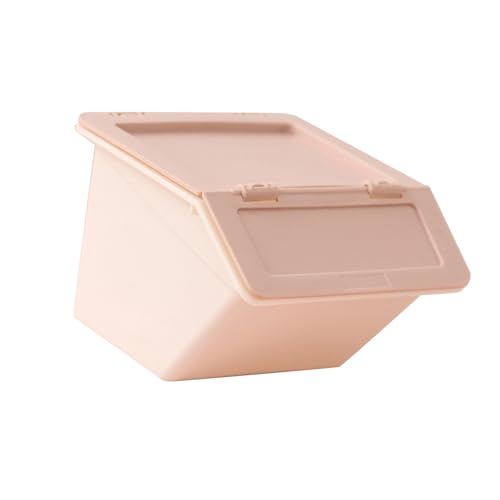 Yuezhongoo Mini -Desktop -Aufbewahrungsbox, Plastik Stapelbarer Mini -Schreibtisch Organizer mit Flip Deckel für stationäre Schmuck (Rosa) von Yuezhongoo