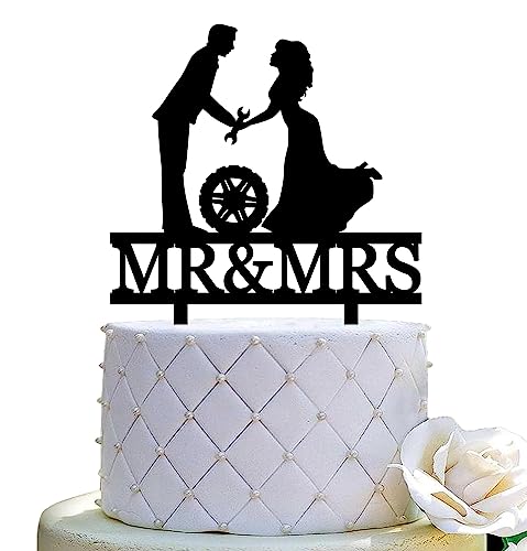 Auto Mechaniker Hochzeitstorte Topper Auto Reparaturmann Paar Kuchen Topper Schraubenschlüssel Werkzeuge Mr&Mrs Hochzeitstorte Topper von Yuezoloz