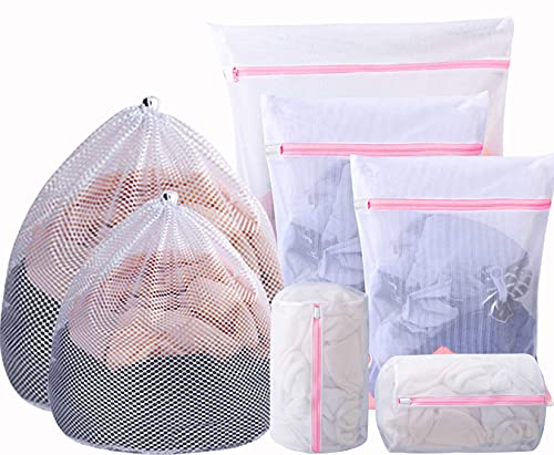 Wäschenetze Set 7-teilig für Waschmaschine | Wäschesäcke Wäschebeutel mit Reißverschluss - Robuste Waschesack aus Netzstoff/Wäschetasche Set Waschbeutel Laundry Bag für Bluse,Bettwäsche,Unterwäsche von YuhooTech