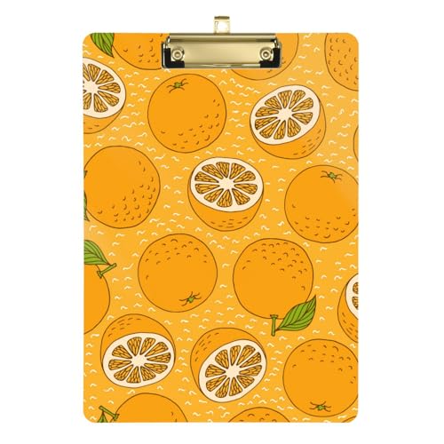 Acryl-Klemmbretter Orange Gold Standard A4 Briefgröße Rechnungshalter Klemmbrett für Klassenzimmer Supplies 30,5 x 22,9 cm mit Metallclip von Yuiboo