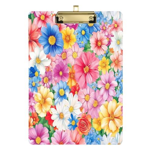 Arbeit Klemmbrett Indonesien Anggrek Bulan Beauty Summer Flowers Acryl Designer Klemmbrett für Trainer Medizinisches Klassenzimmer 30,5 x 22,9 cm mit Metallclip von Yuiboo