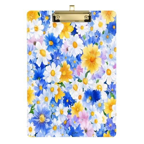 Arbeit Klemmbrett Island Bunte Dryad Beauty Sommer Blumen A4 Papier Blatt Padfolio Klemmbrett Ordner für Polizei, Büro, Krankenschwester, Fußball, Trainer, 30,5 x 22,9 cm, mit Metallclip von Yuiboo