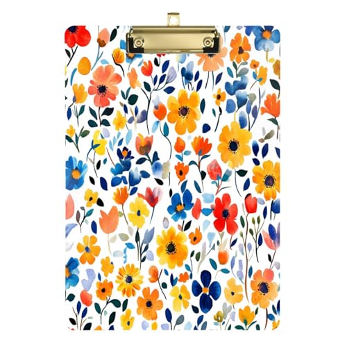 Bulk Clipboards Peru Cantuta Beauty Summer Flowers Waterproof Clipboard for Teacher Must Haves 12x9 with Metal Clip von Yuiboo