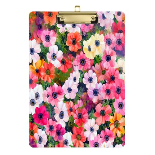 Dickes Klemmbrett Israel Alpenveilchen Persicum Beauty Summer Flowers A4 Papierbogen Still-Klemmbretter für Fußball-LKW-Fahrer 30,5 x 22,9 cm mit Metallclip von Yuiboo