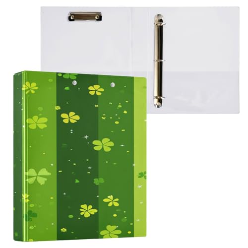 Drei-Ringbuch, 3,5 cm, St. Patrick's Day, Glücksklee mit Klemmbrett, 1 Packung, Schulhefter, Hardcover von Yuiboo