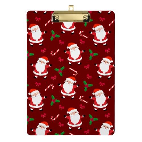 Entworfen Klemmbretter Weihnachten Cartoon Weihnachtsmann Stechpalmenblätter Rot 5. Klasse Klassenzimmer Essentials für Lehrer für Hausaufgaben Polizei Größe 30,5 x 22,9 cm mit niedrigem Profil von Yuiboo