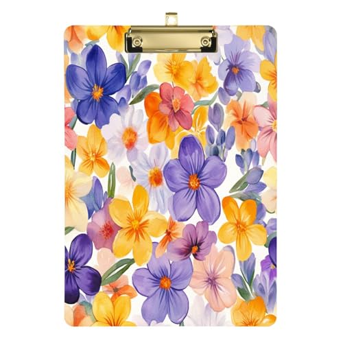 Hard Cover Klemmbrett Manitoba Prärie Krokus Schönheit Sommer Blumen A4 Papier Blatt Private Klemmbrett für Lehrer Klassenzimmer Essentials 12 x 9 mit Metallclip von Yuiboo