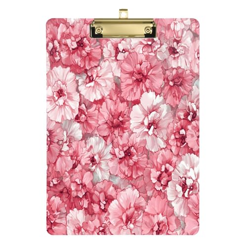 Hard Cover Klemmbrett Slowenien Nelke Schönheit Sommer Blumen Pfirsich Kunststoff Klemmbrett für Krankenschwestern für Trainer Medizinisches Klassenzimmer 12 x 9 mit Metallclip von Yuiboo