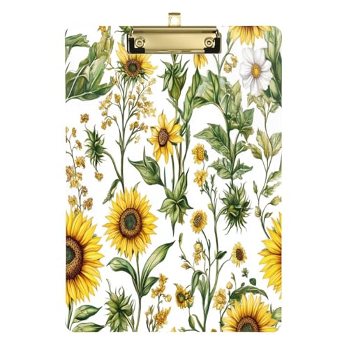 Klemmbrett-Halter, Ukraine, Sonnenblume, Sommerblumen, Standard-A4, Briefgröße, Klemmbrett für Fußball-LKW-Fahrer, 30,5 x 22,9 cm, mit Metallclip von Yuiboo