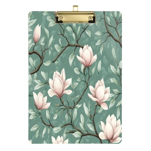 Klemmbrett Ordner Koreanische Berg Magnolie Schönheit Sommer Blumen Standard A4 Briefgröße Sozialarbeiter Klemmbrett für Lehrer High School 12 x 9 mit Metallclip von Yuiboo