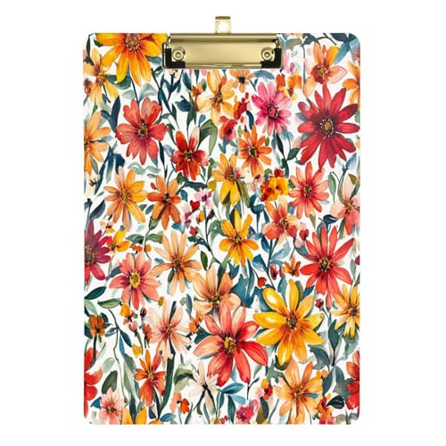 Klemmbrett Simbabwe Gloriosa Superba Beauty Summer Flowers Standard A4 Letter Size Contractor Clipboard for Nurses Home Contractors 12 x 9 with Metal Clip von Yuiboo