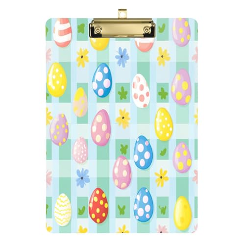 Klemmbrett für Stillen, Ostern, gestreift, kariert, A4-Papierblatt, Klemmbrett, Papierblock für Büro, Klassenzimmer, 30,5 x 22,9 cm, mit Metallclip von Yuiboo